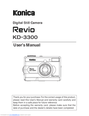 Konica Minolta Digital Still Camera Revio KD-3300 User Manual