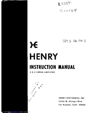 HENRY 4 K-2 Instruction Manual