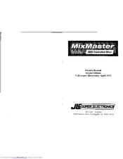 JLCooper Electronics MixMaster Owner's Manual