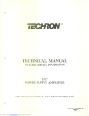 Techron 5507 Technical Manual