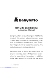 Babyletto 505 Instruction Manual