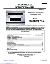 Electrolux E30SO75FPSA Service Manual