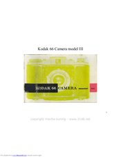 Kodak 66 Model III Instruction Manual