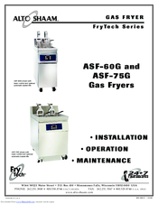 Alto-Shaam FryTech ASF-75G Manual