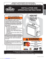 Napoleon HD81PT Installation And Operating Instructions Manual