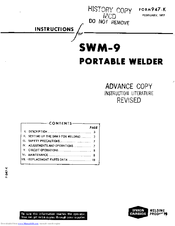 Union Carbide SWM-9 Instructions Manual