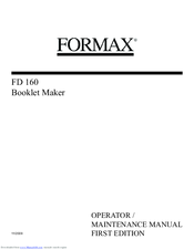 Formax FD 160 Operator And  Maintenance Manual