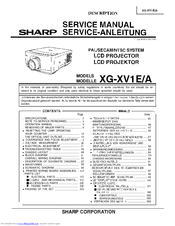 Sharp XG-XVI E/A Service Manual