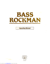 Schtolz Research & Development Bass Rockman Operating Manual