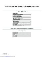 Maytag MED5100DC Installation Instructions Manual