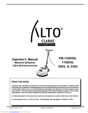 Alto FM-1700HD Operator's Manual