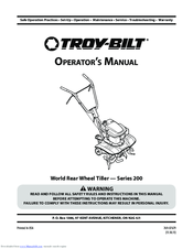 Troy-Bilt Series 200 World Rear Wheel Tiller Operator's Manual