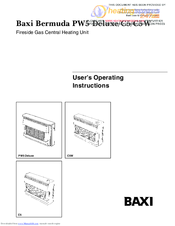 Baxi Bermuda PW5 Deluxe User Operating Instructions Manual