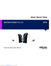 oticon RITE Alta Instructions For Use Manual
