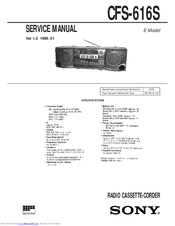 Sony CFS-616S Service Manual
