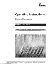 Meiko EcoStar 430 F-MIKE Operating Instructions Manual