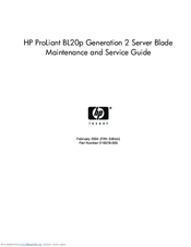 HP ProLiant BL20p Generation 2 Maintenance And Service Manual
