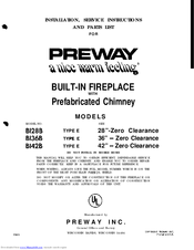 Preway BI28B Installation, Service Instructions & Parts