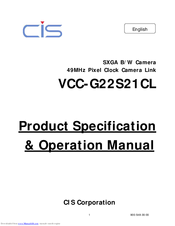 CIS VCC-G22S21CL Product Specification  & Operation Manual