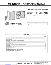 Sharp XL-HP700 Service Manual