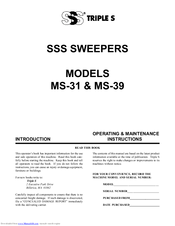Triple S MS-31 Operating & Maintenance Instructions