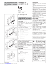 Bpt OPHERA US Instructions For Use And Installation