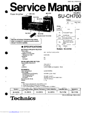 Technics SU-CH700 Service Manual
