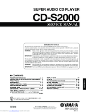 Yamaha CD-S2000 Service Manual
