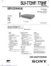 Sony SLV-779HF - Video Cassette Recorder Service Manual