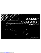 Kicker Solo-Baric L7 S15L7 Owner's Manual