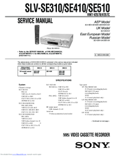 Sony SLV-SE410 Service Manual