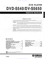 Yamaha DVD-S540 Service Manual