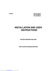 State Water Heaters PRV 30 NORS G Installation And User Instructions Manual