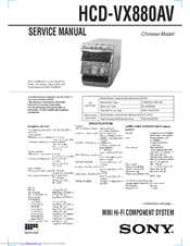 Sony HCD-VX880AV Service Manual