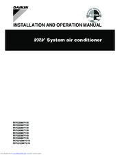 Daikin FXFQ25M7V1B Installation And Operation Manual