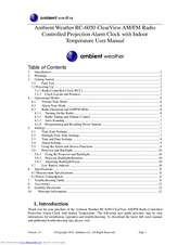 Ambient Weather RC-6050 ClearView User Manual