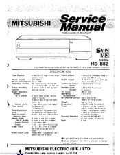 Mitsubishi HS-B82 Service Manual