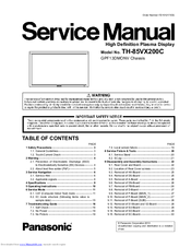 Panasonic TH-103VX200C Service Manual