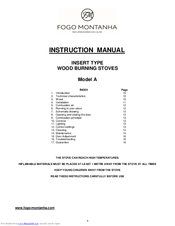 Fogo Montanha A700 Instruction Manual