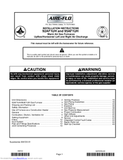 Aire-Flo 95AF1UH Installation Instructions Manual