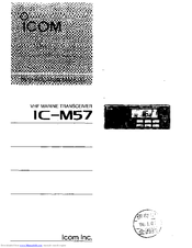 Icom IC-M57 Instruction Manual