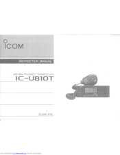 Icom IC-U810T Instruction Manual