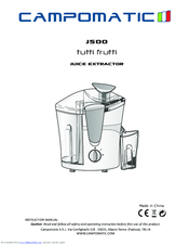 Campomatic J500 tutti frutti Instruction Manual