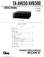 Sony AV650G Service Manual