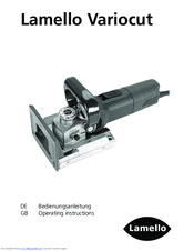Lamello Variocut Operating Instructions Manual
