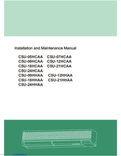 Midea CSU-21HCAA Installation And Maintenance Manual