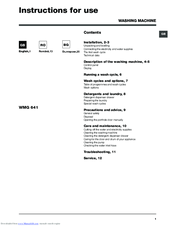 Hotpoint ariston WMG 722 Manuals | ManualsLib