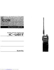 Icom IC-U81T Instruction Manual