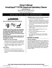 Versaclean VersaCarpet VC700 Owner's Manual