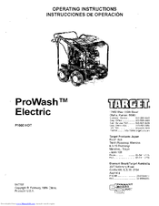 Target ProWash P1000 HOT Operating Instructions Manual